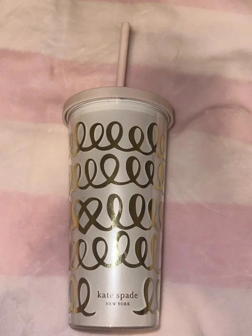 NWT Kate Spade Pink & Gold‎ Tumbler
